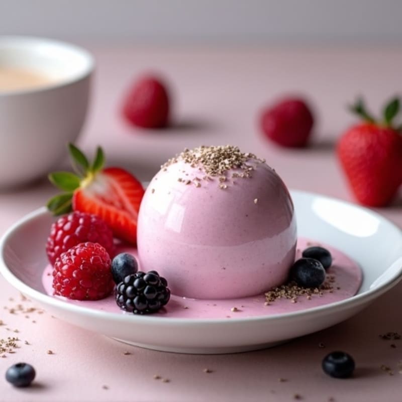 Silky Greek Yogurt Protein Mousse with Mixed Berries