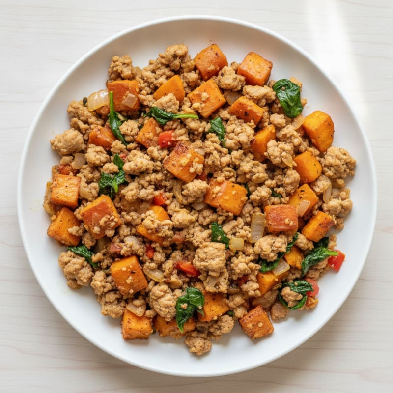 Lean Ground Turkey and Sweet Potato Skillet