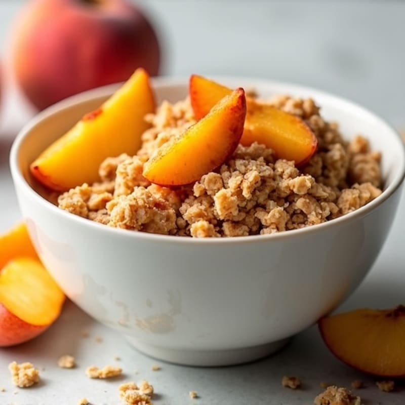 Warm Peach Crumble Baked Oatmeal