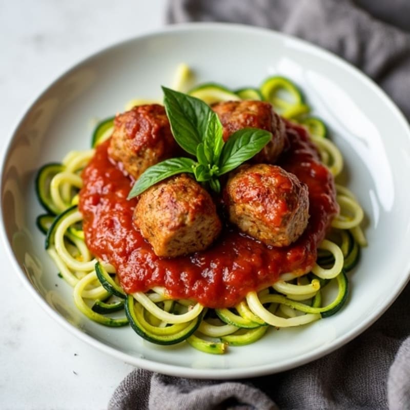 Lean Turkey Meatballs with Zucchini Noodles