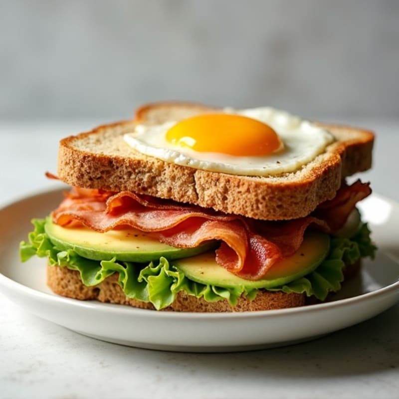 Avocado Crispy Bacon Whole Wheat Sandwich