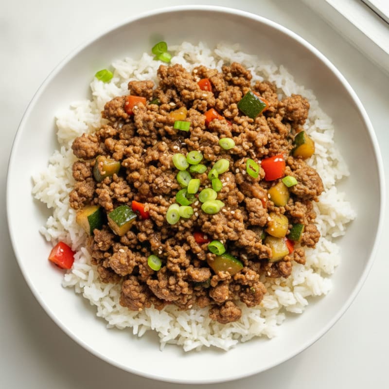 Savory Beef Mince and Rice Bowl