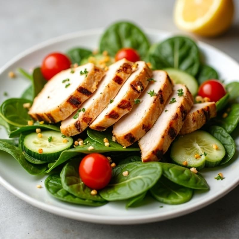 Grilled Turkey and Spinach Salad with Lemon Vinaigrette