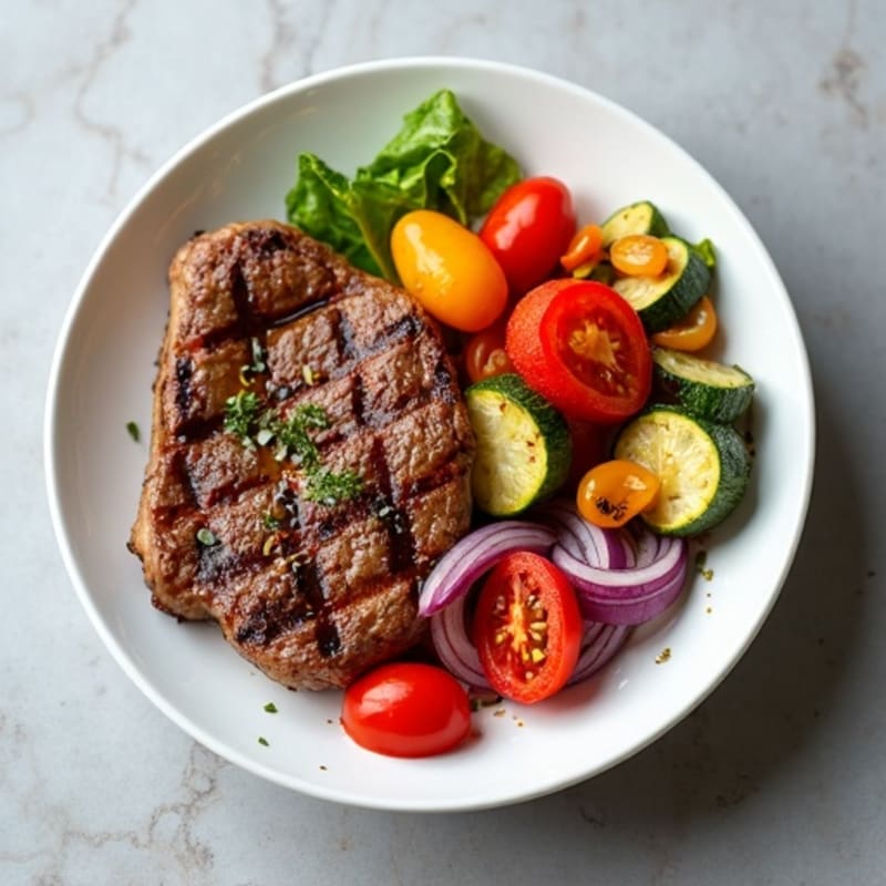 Grilled Steak and Roasted Vegetable Power Bowl