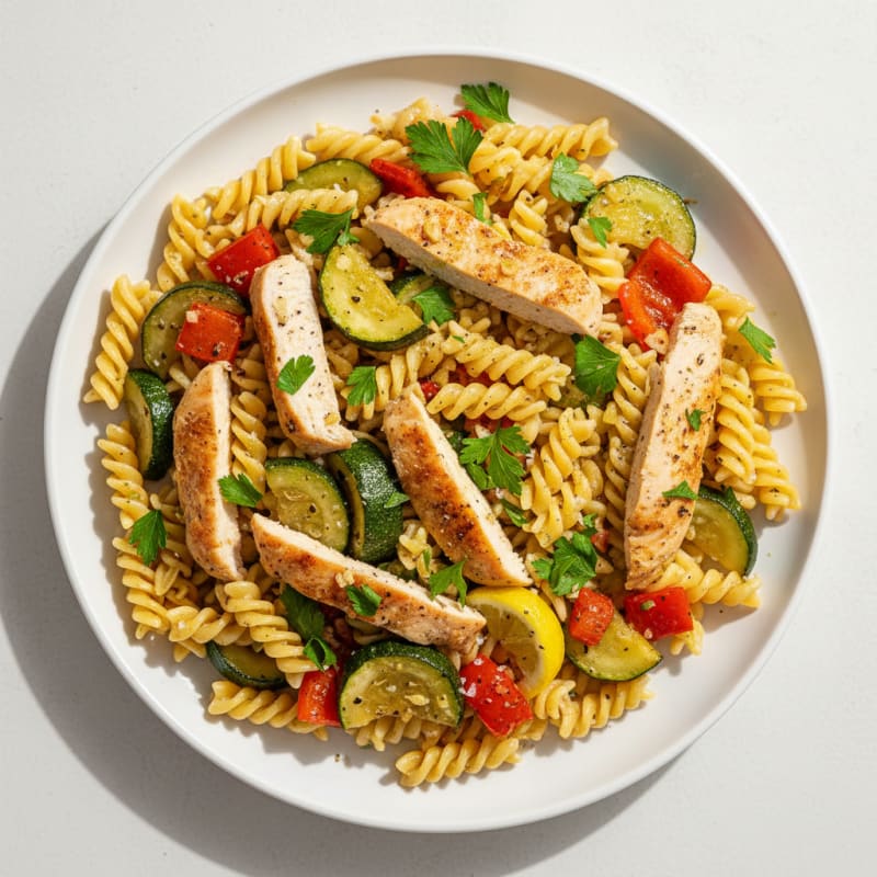 Garlic Herb Pasta with Roasted Vegetables