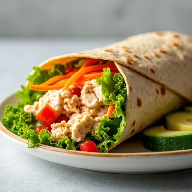 Creamy Spicy Tuna and Crunchy Veggie Wrap