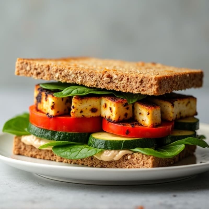 Healthy Grilled Vegetable Sandwich with Tofu
