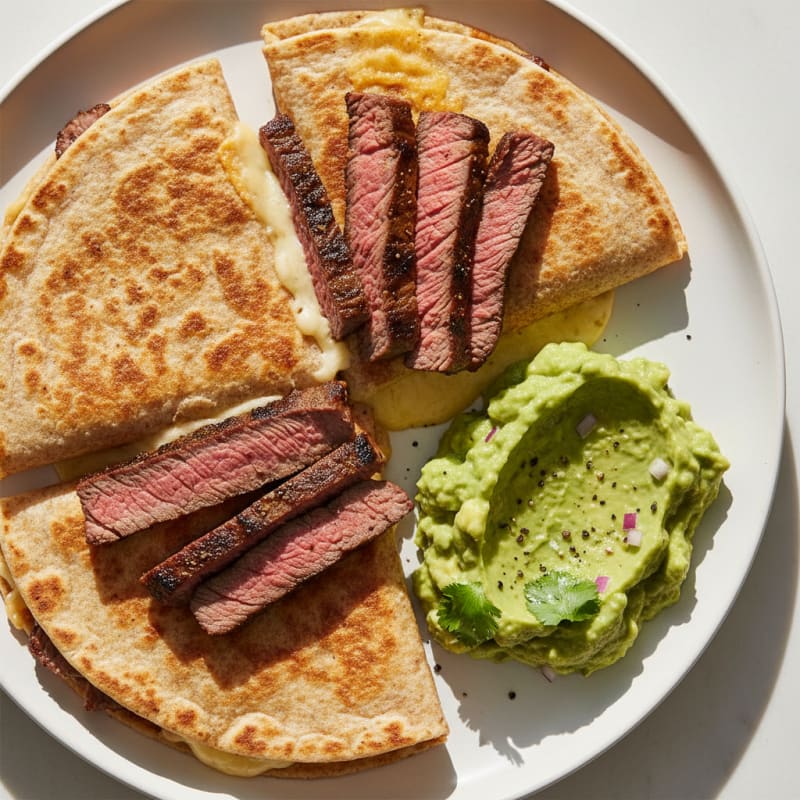 Carne Asada Quesadillas with Guacamole