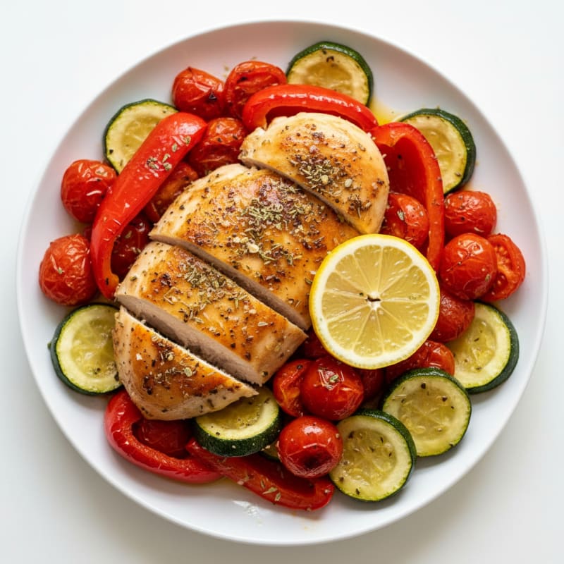 Herb-Roasted Chicken with Mediterranean Vegetables