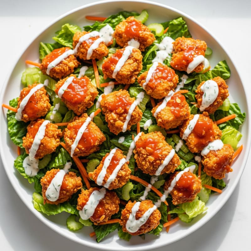 Crispy Buffalo Chicken Salad with Zesty Ranch