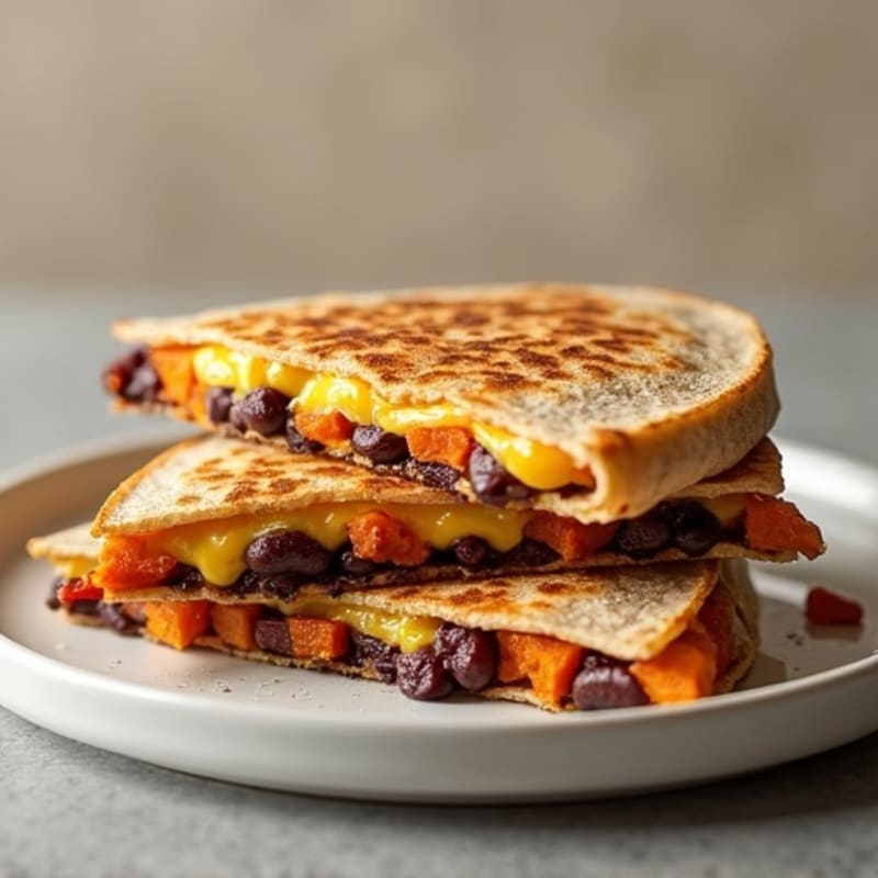 Crispy Black Bean Sweet Potato Quesadilla