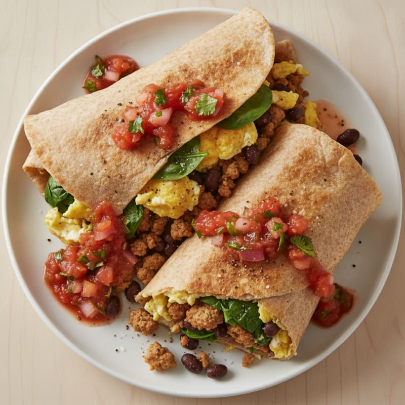 Loaded Breakfast Burrito with Salsa