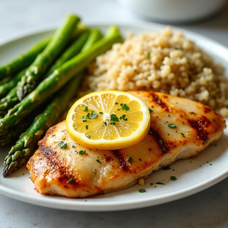 Sheet Pan Lemon-Garlic Chicken with Roasted Asparagus and Quinoa