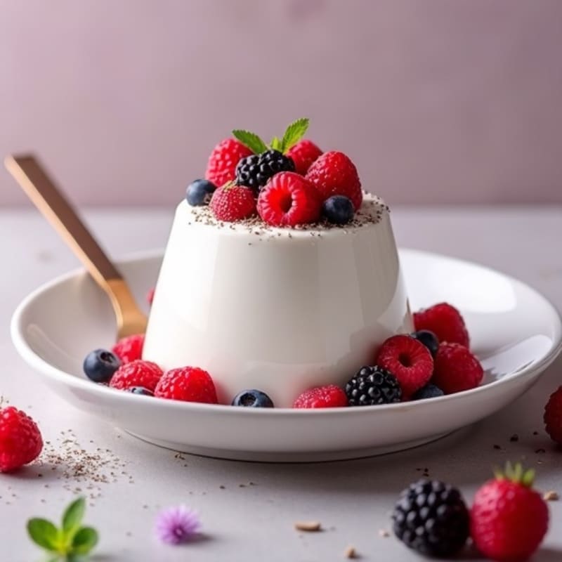 Silky Greek Yogurt Protein Mousse with Mixed Berries