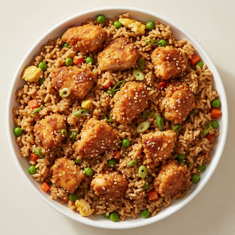Crispy Sesame Chicken Fried Rice