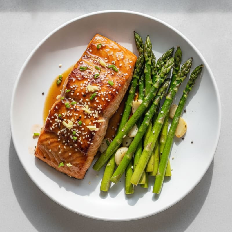 Teriyaki Glazed Salmon with Roasted Asparagus