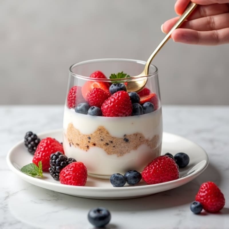 Greek Yogurt Protein Parfait with Mixed Berries
