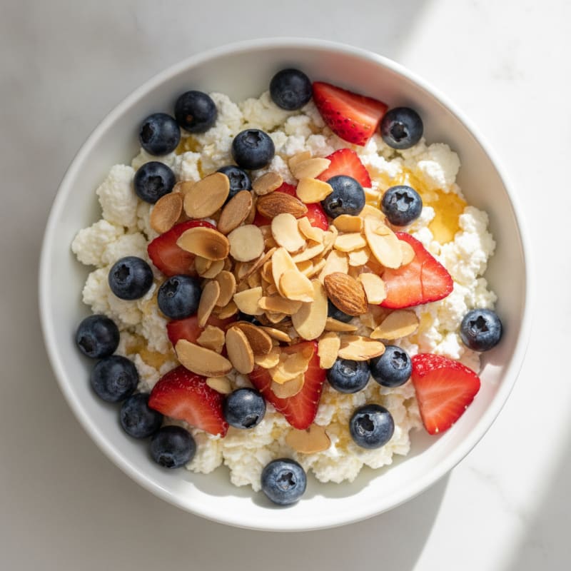 Cottage Cheese Berry Protein Bowl with Almonds