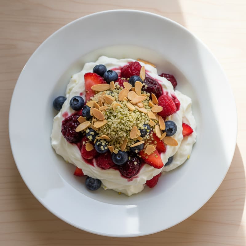 Greek Yogurt Protein Parfait with Mixed Berries