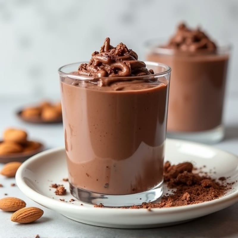 Silky Protein Chocolate Pudding with Almond Butter