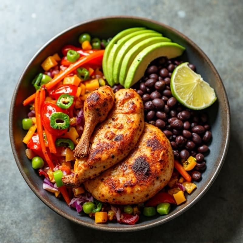 Spicy Sheet Pan Chicken Fajita Bowl