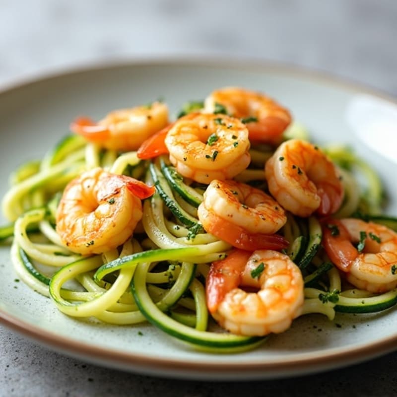Shrimp Scampi with Garlic Butter and Zucchini Noodles