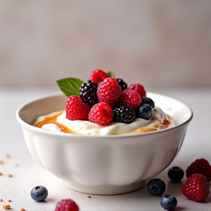 Silky Greek Yogurt Protein Pudding with Berries