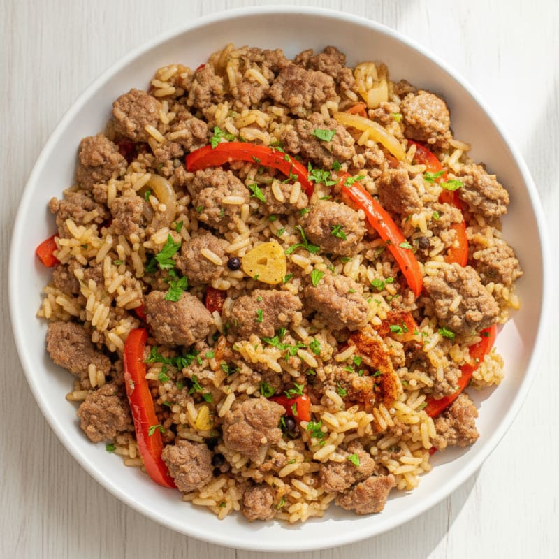 Savory Ground Beef and Rice Skillet