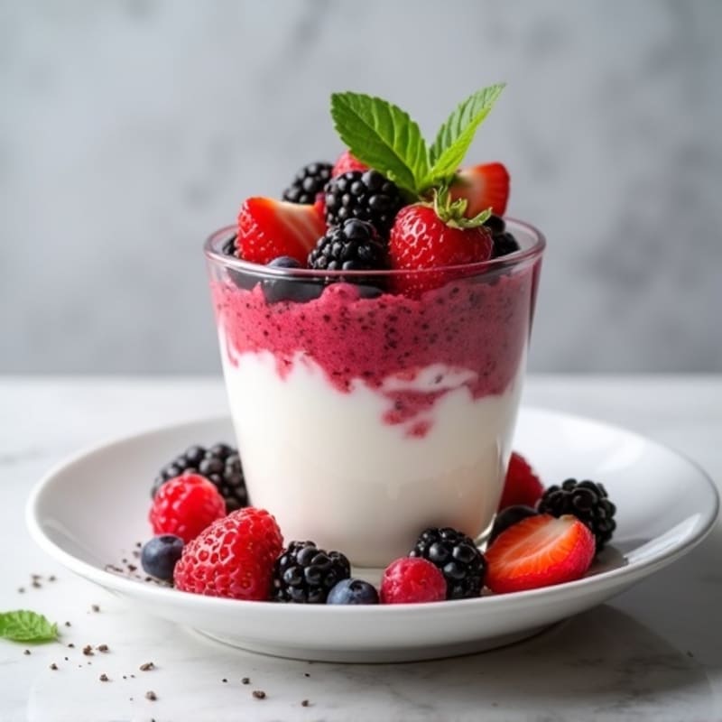 Greek Yogurt Protein Parfait with Mixed Berries