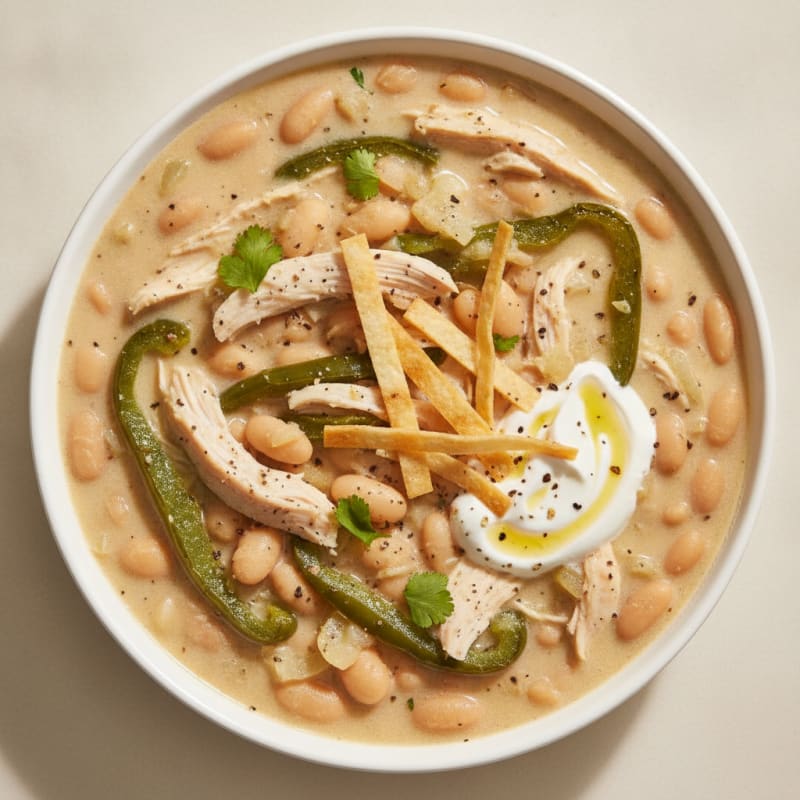 White Chicken Chili with Roasted Poblano