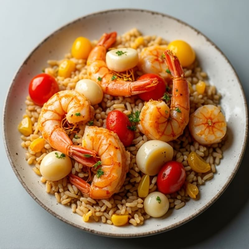 Saffron Shrimp and Seafood Rice Skillet