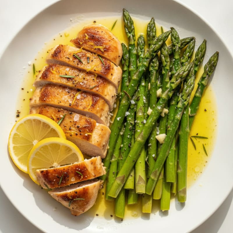 Lemon Herb Roasted Chicken and Asparagus