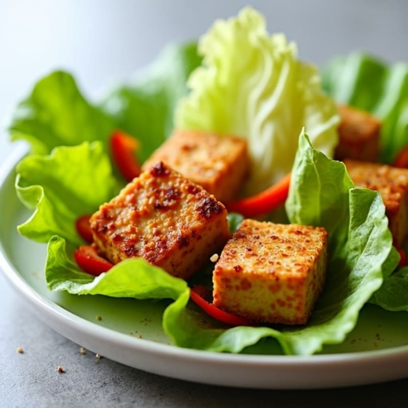Crispy Peanut Tofu Lettuce Wraps