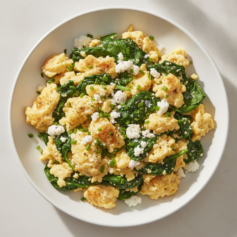 Protein-Packed Spinach and Feta Scramble