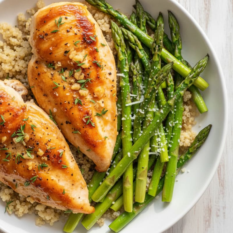 Garlic Herb Roasted Chicken and Asparagus