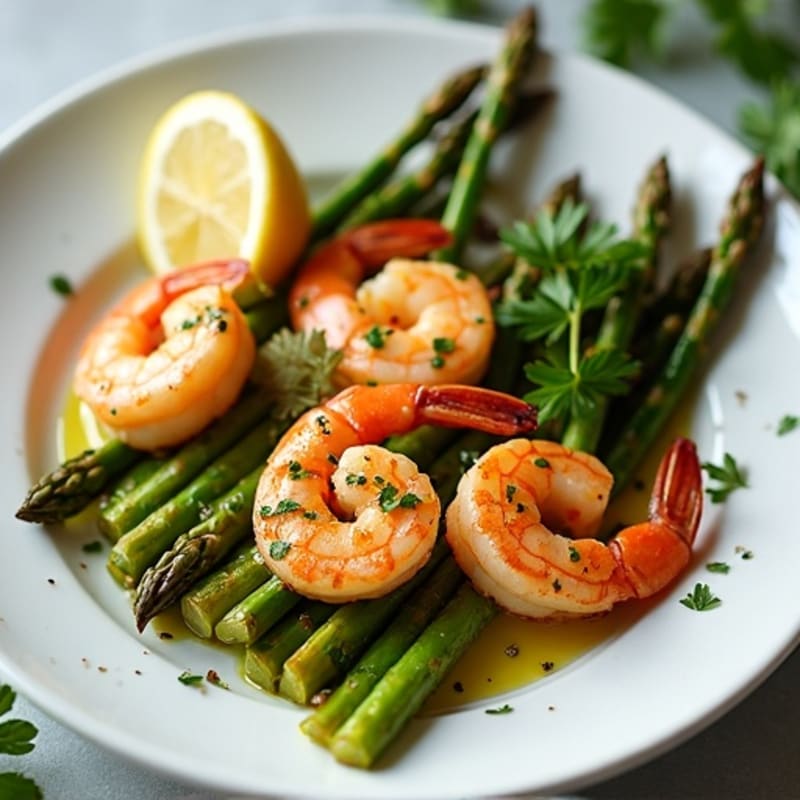 Sheet Pan Lemon Herb Shrimp with Roasted Asparagus