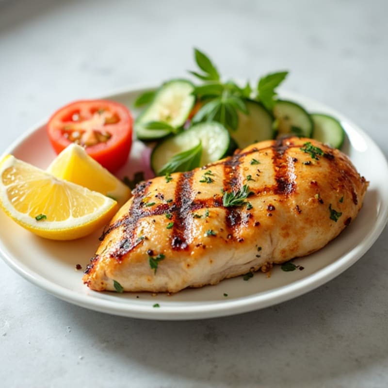 Lemon-Herb Chicken with Cucumber Tomato Salad