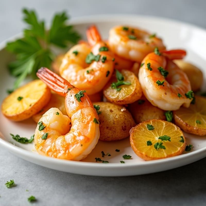 Garlic Herb Roasted Shrimp with Crispy Potatoes