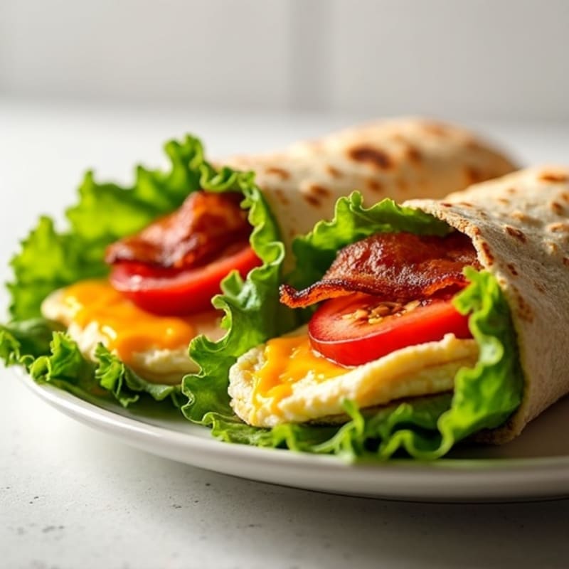 Crispy Turkey Bacon and Fresh Tomato Lettuce Wraps