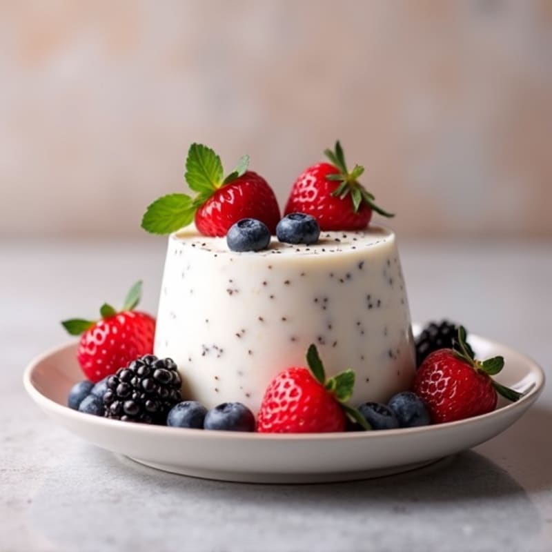 Greek Yogurt Protein Mousse with Mixed Berries