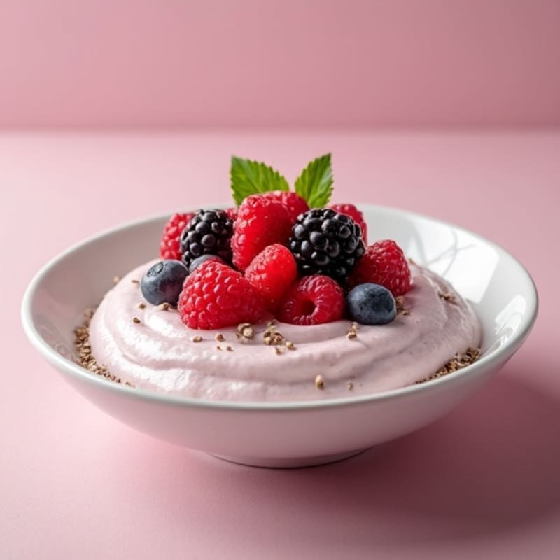 Greek Yogurt Protein Mousse with Mixed Berries