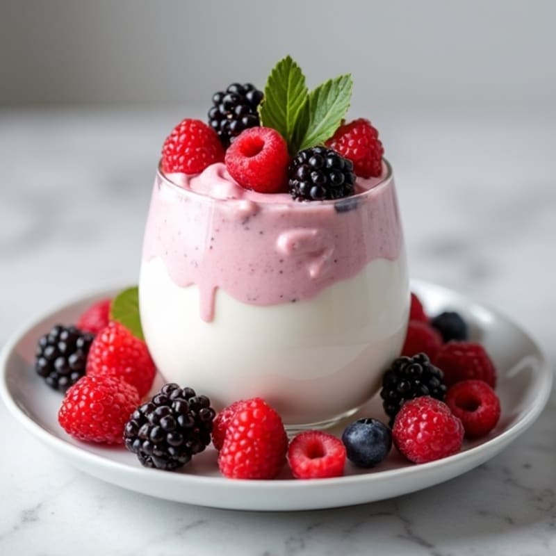 Greek Yogurt Protein Mousse with Mixed Berries