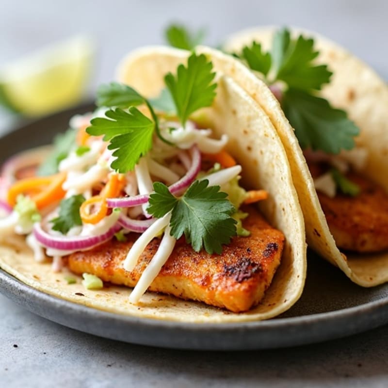 Blackened Fish Tacos with Lime Slaw