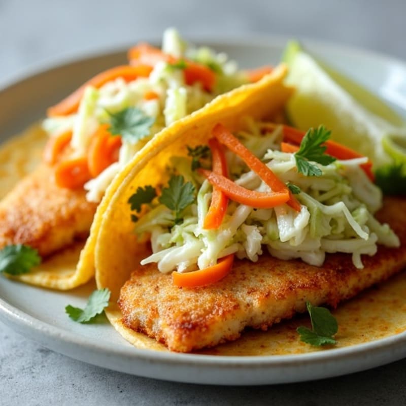 Crispy Baked Fish Tacos with Fresh Slaw
