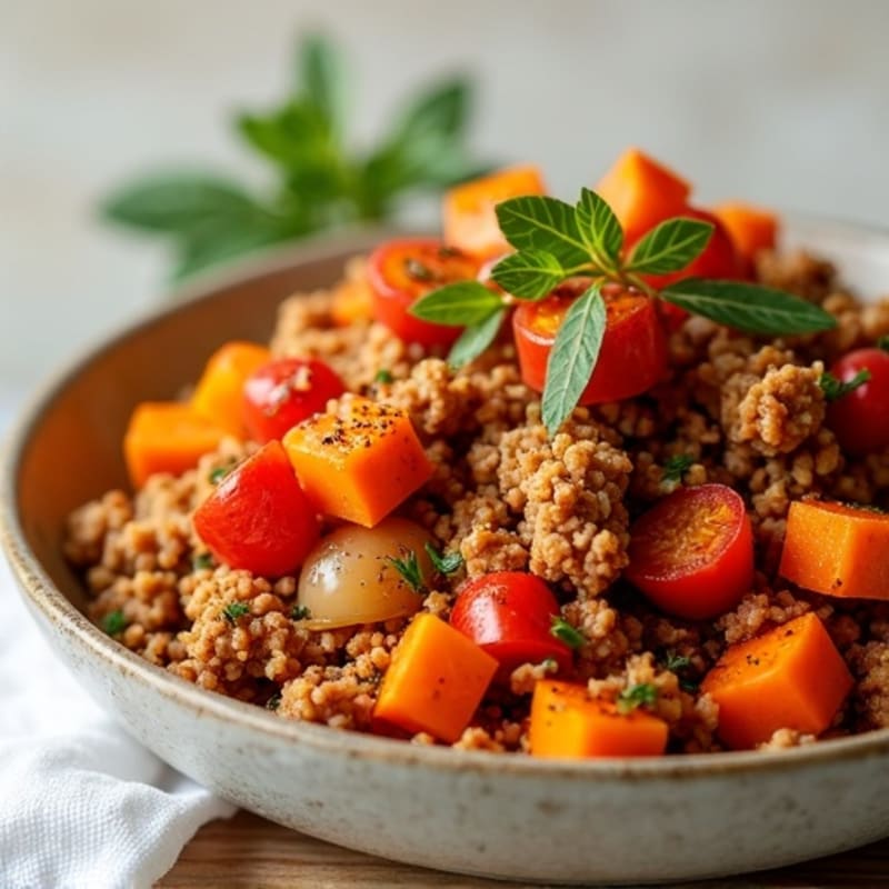 Spiced Ground Turkey and Sweet Potato Hash