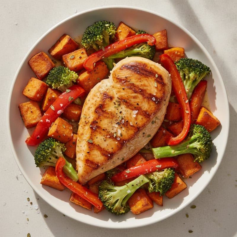 Pan-Seared Chicken with Roasted Vegetables