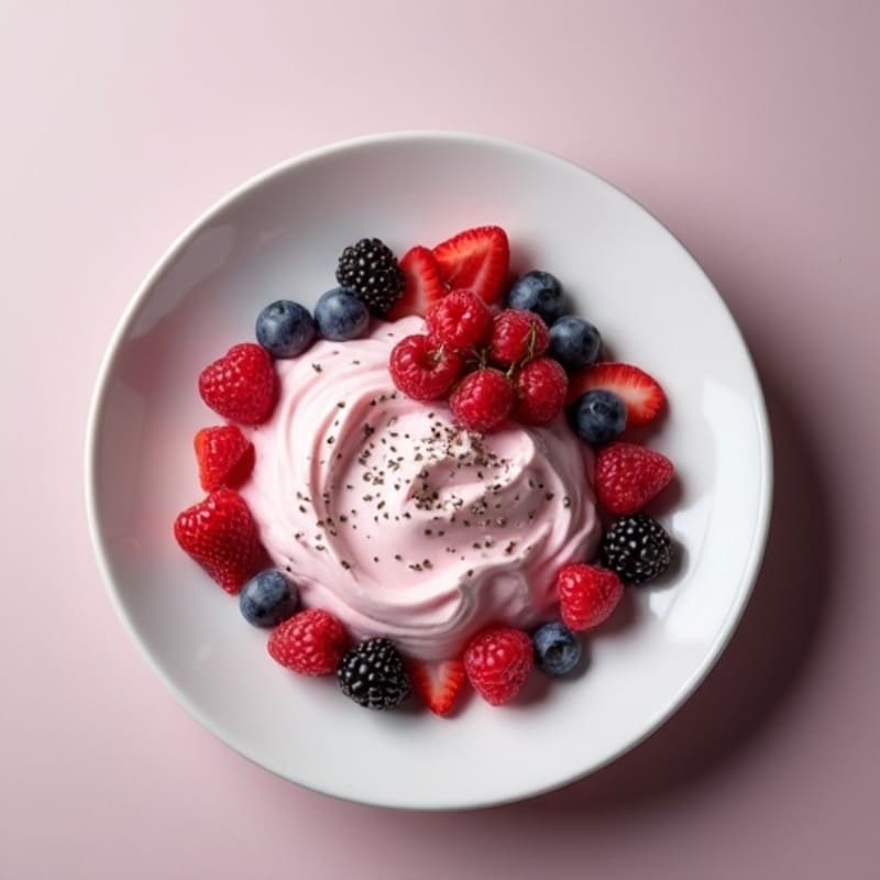 Silky Greek Yogurt Protein Mousse with Mixed Berries