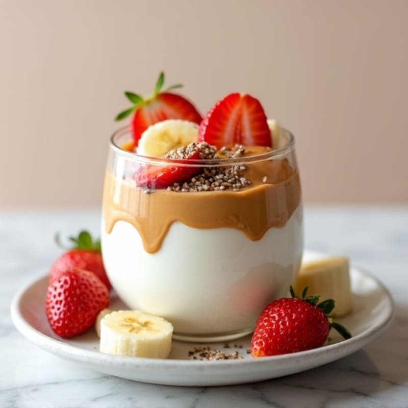 Creamy Greek Yogurt Parfait with Almond Butter and Chia Seeds