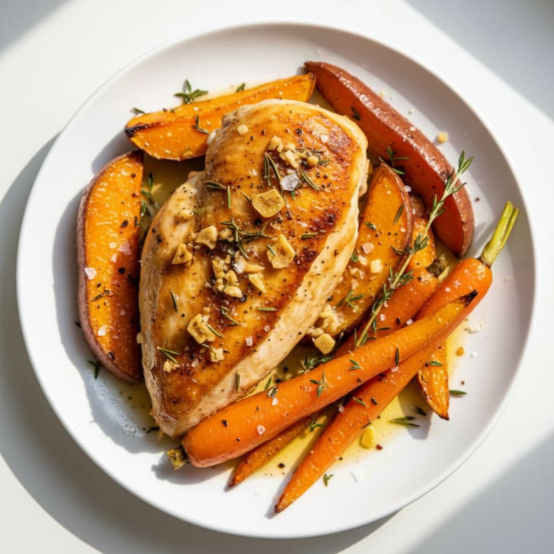 Garlic Herb Roasted Chicken with Root Vegetables