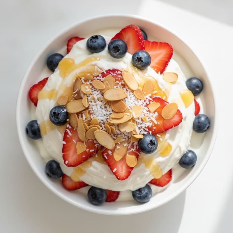 Creamy Greek Yogurt Parfait with Berries and Toasted Almonds
